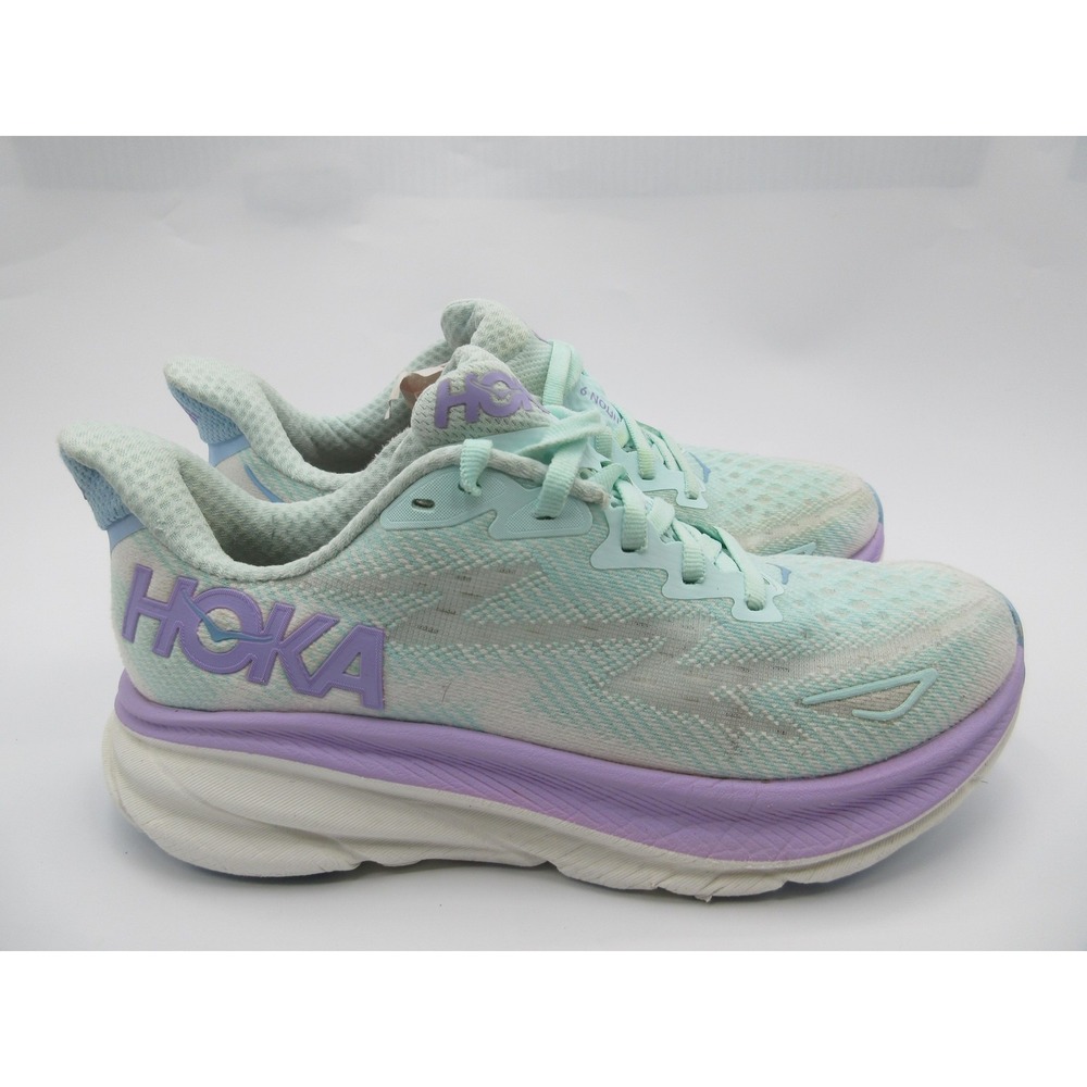 Hoka One One Clifton 9 Shoes Womens Size 6.5 Green Running Sneakers Cushioned